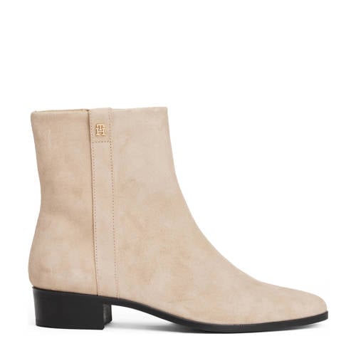 Tommy Hilfiger leren enkellaarzen beige afbeelding