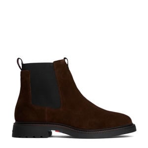 suède chelsea boots donkerbruin