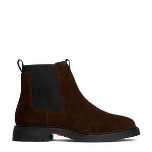 suède chelsea boots donkerbruin