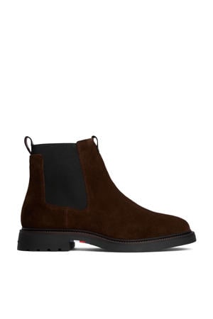 suède chelsea boots donkerbruin