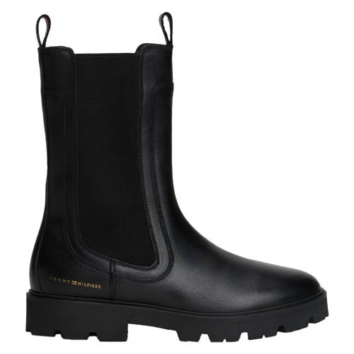 Tommy Hilfiger leren chelsea boots zwart afbeelding