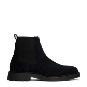   suède chelsea boots donkerblauw