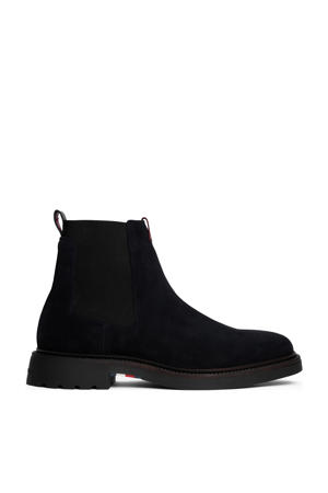 suède chelsea boots donkerblauw