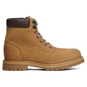 leren veterboots cognac