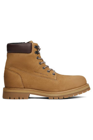 leren veterboots cognac