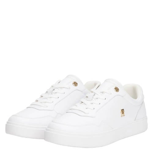Tommy Hilfiger leren sneakers wit/goud afbeelding