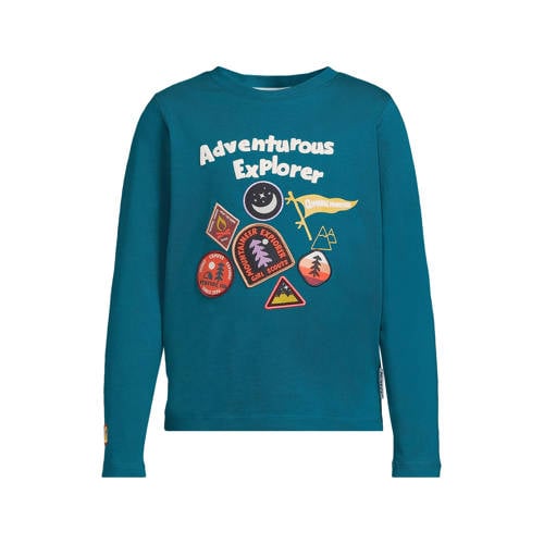 Me & My Monkey longsleeve met badge petrol afbeelding