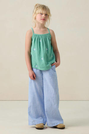 wide leg casual broek lichtblauw