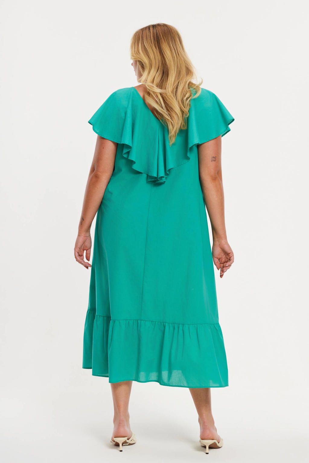YOEK Plus Size jurk - groen