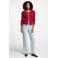 Morgan vest donkerrood rib gebreid