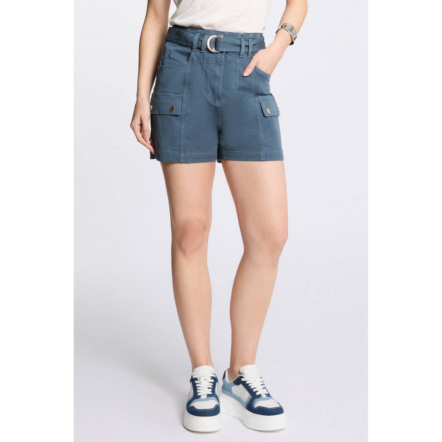 Morgan straight regular waist cargo short petrol