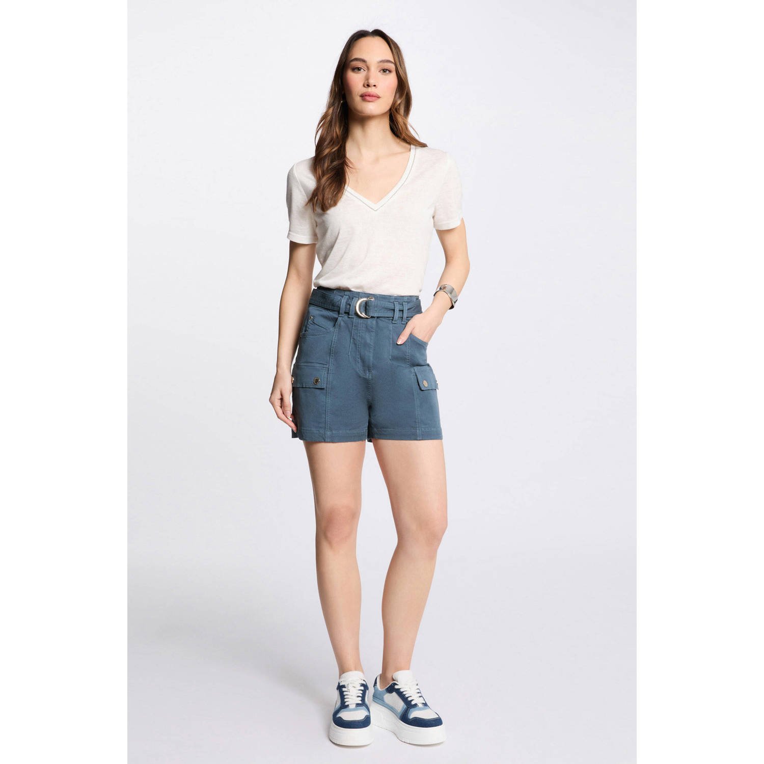 Morgan straight regular waist cargo short petrol