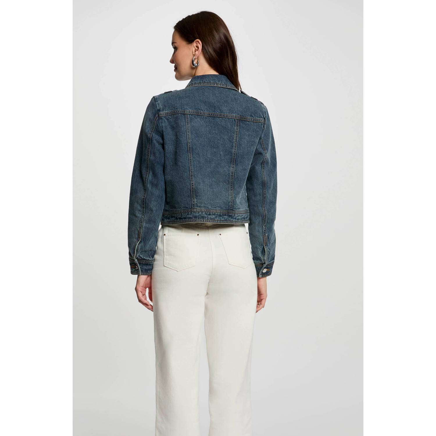 Morgan denim spijkerjas dark blue denim
