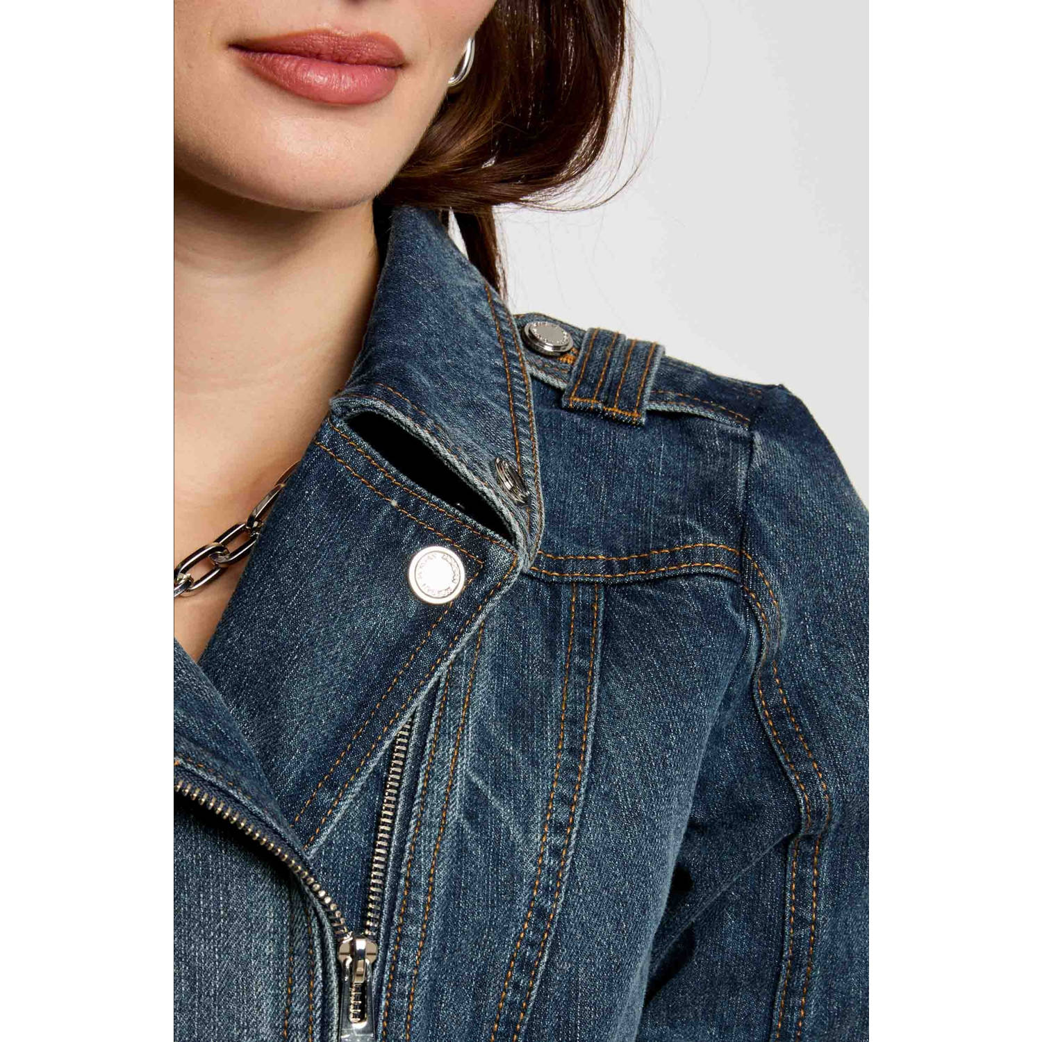 Morgan denim spijkerjas dark blue denim