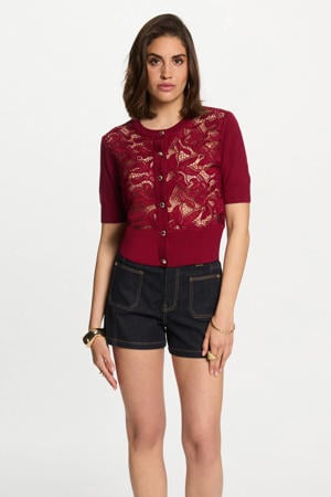 gebreid vest donkerrood