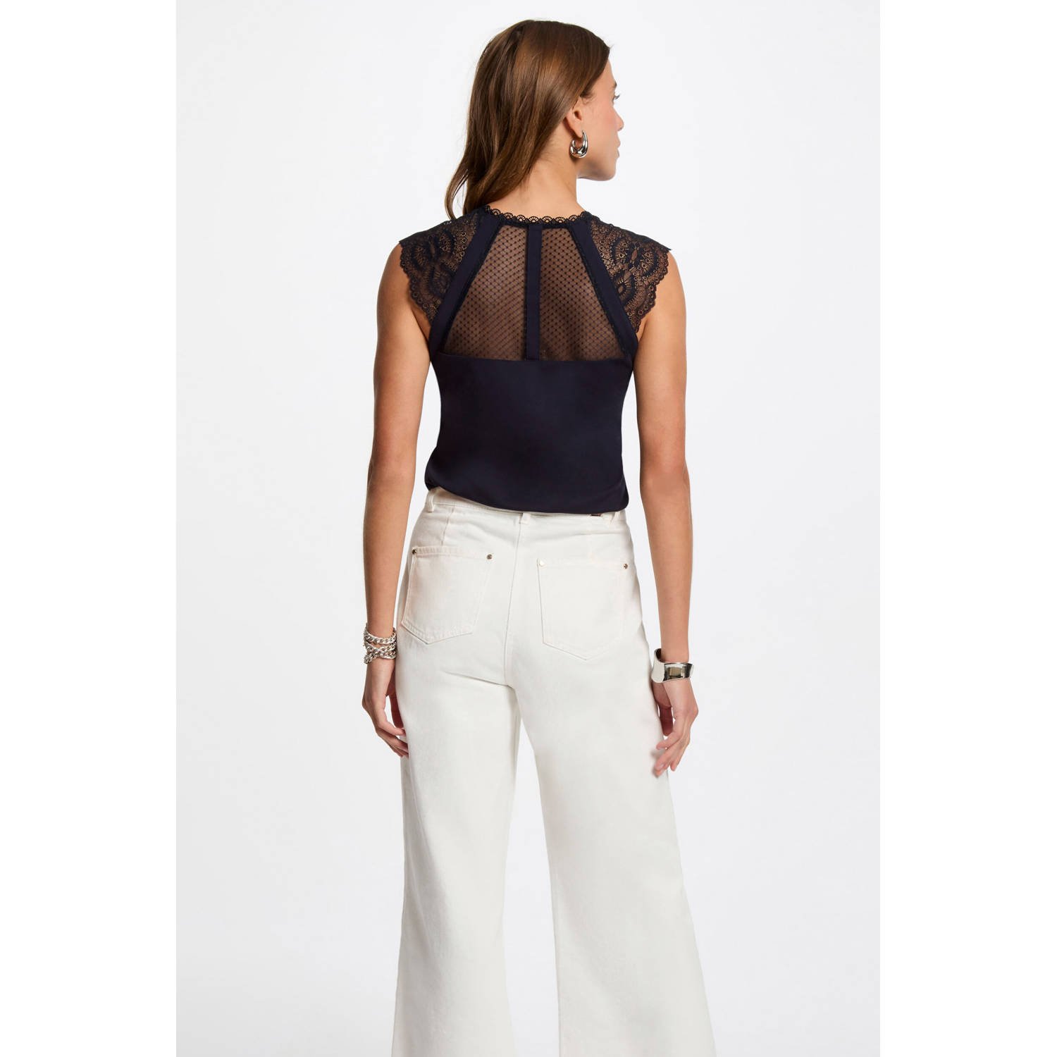 Morgan top met kant marine
