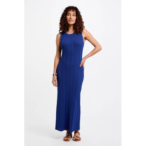 Morgan gebreide jurk blauw afbeelding