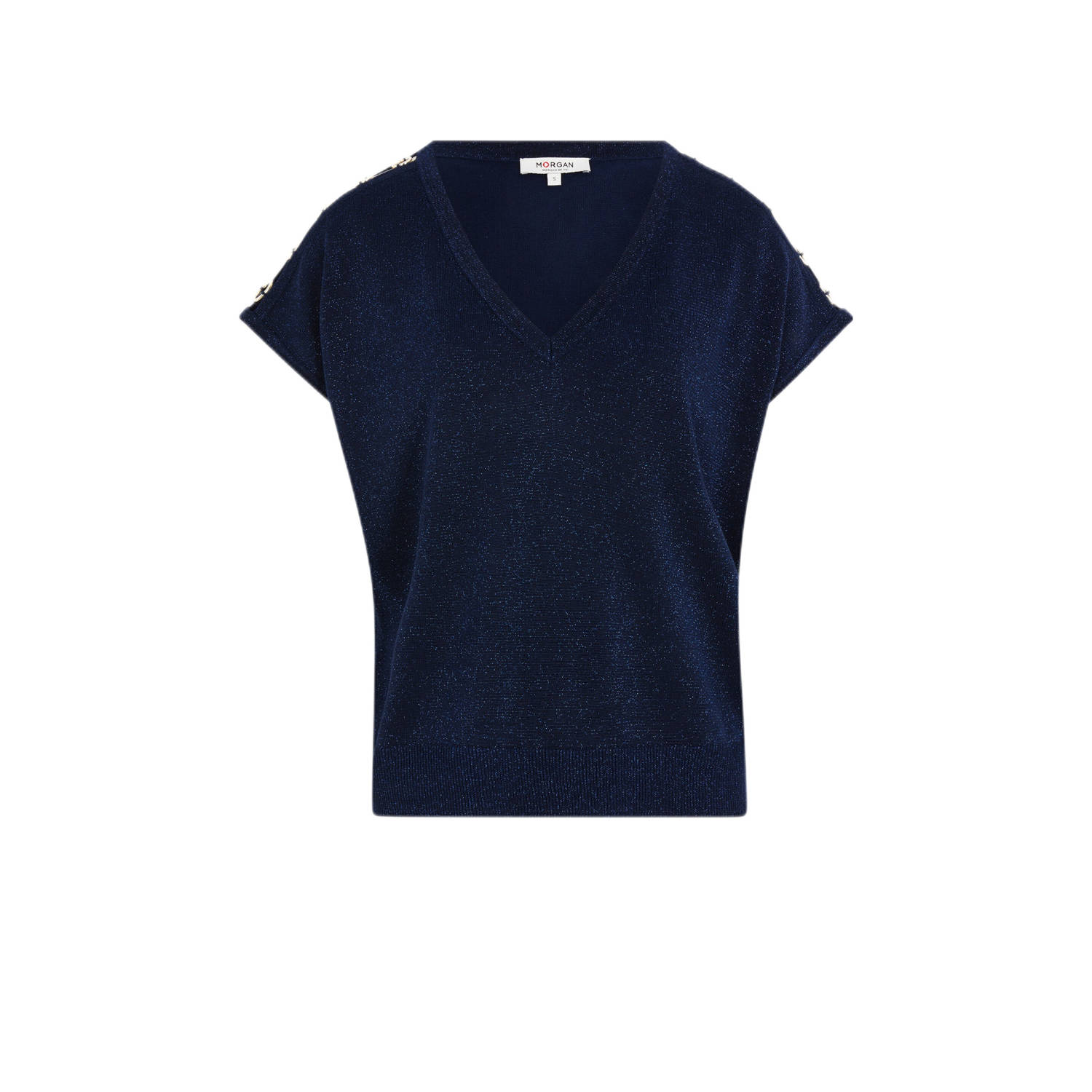Morgan top blauw met lurex
