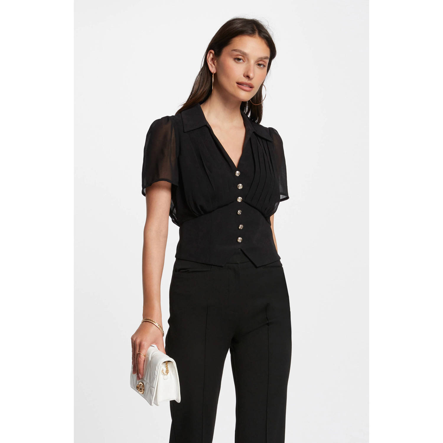 Morgan asymmetrische top zwart