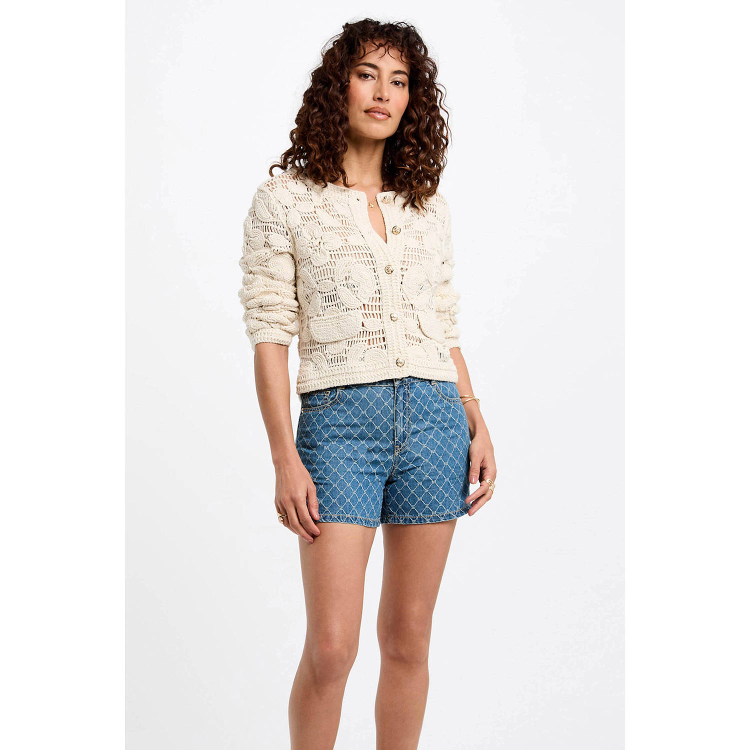 Morgan crochet vest ecru