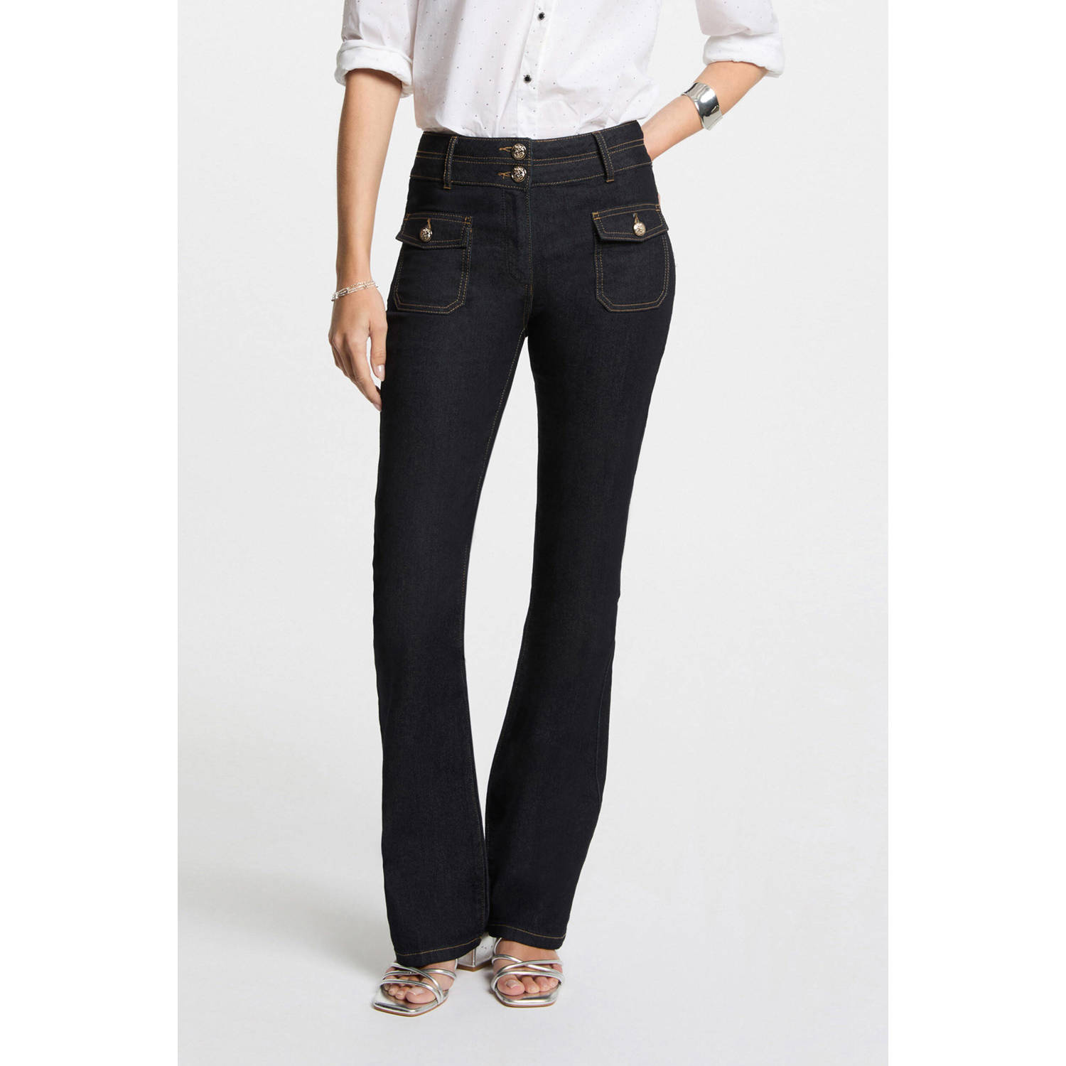 Morgan bootcut jeans dark blue denim