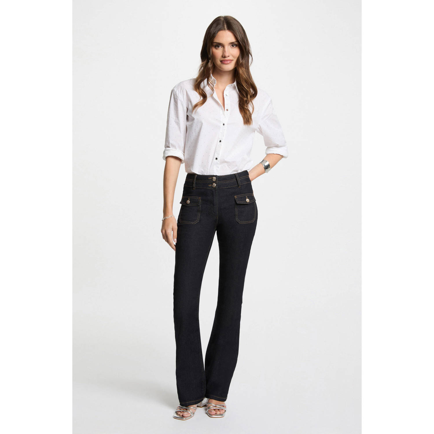 Morgan bootcut jeans dark blue denim