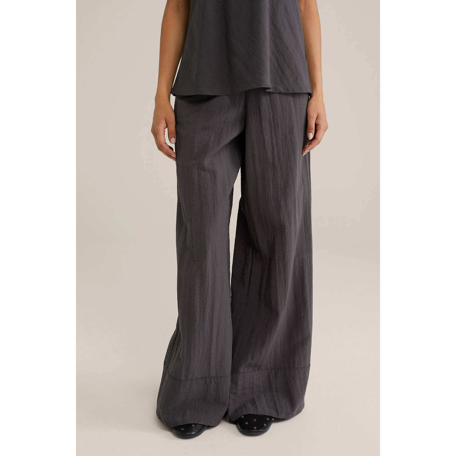 WE Fashion high waist broek grijs