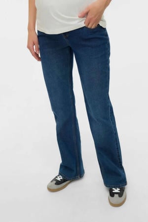 high waist zwangerschaps flared jeans dark blue denim