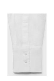 thumbnail: Witte dames Mango linnen blouse met effen, lange mouwen, klassieke kraag en knoopsluiting