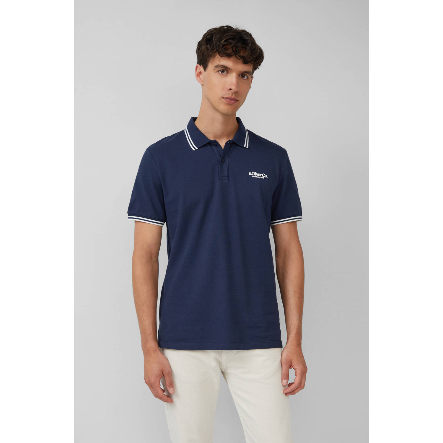 S.Oliver regular polo donkerblauw