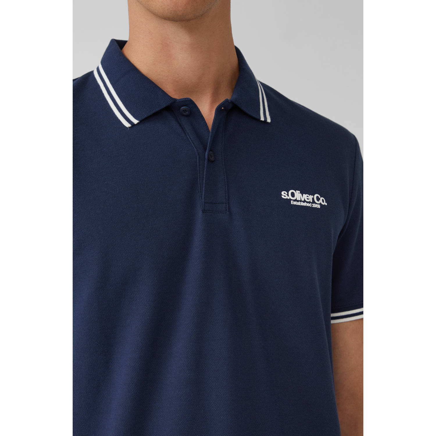 s.Oliver regular polo donkerblauw