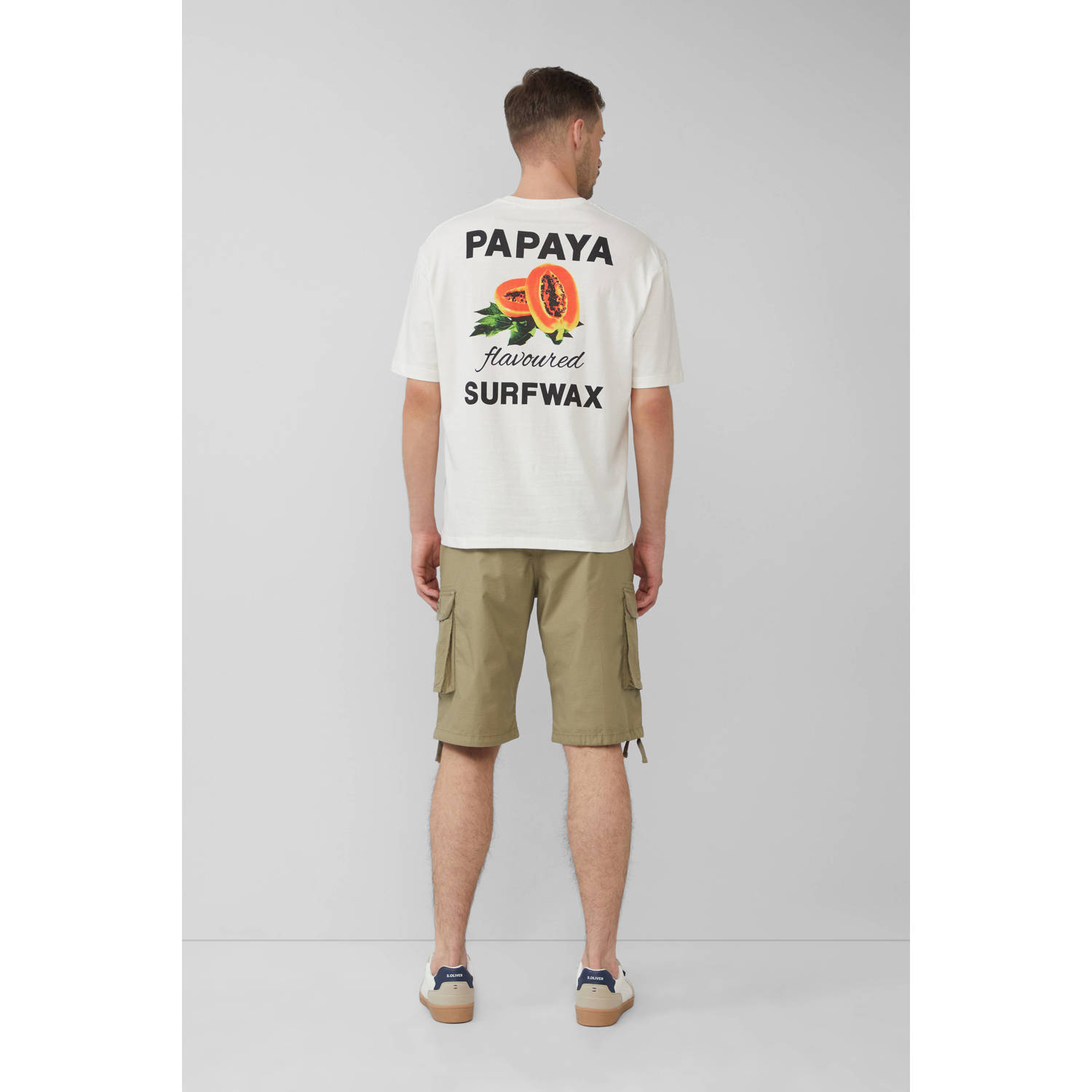s.Oliver relaxed cargo short olijfgroen