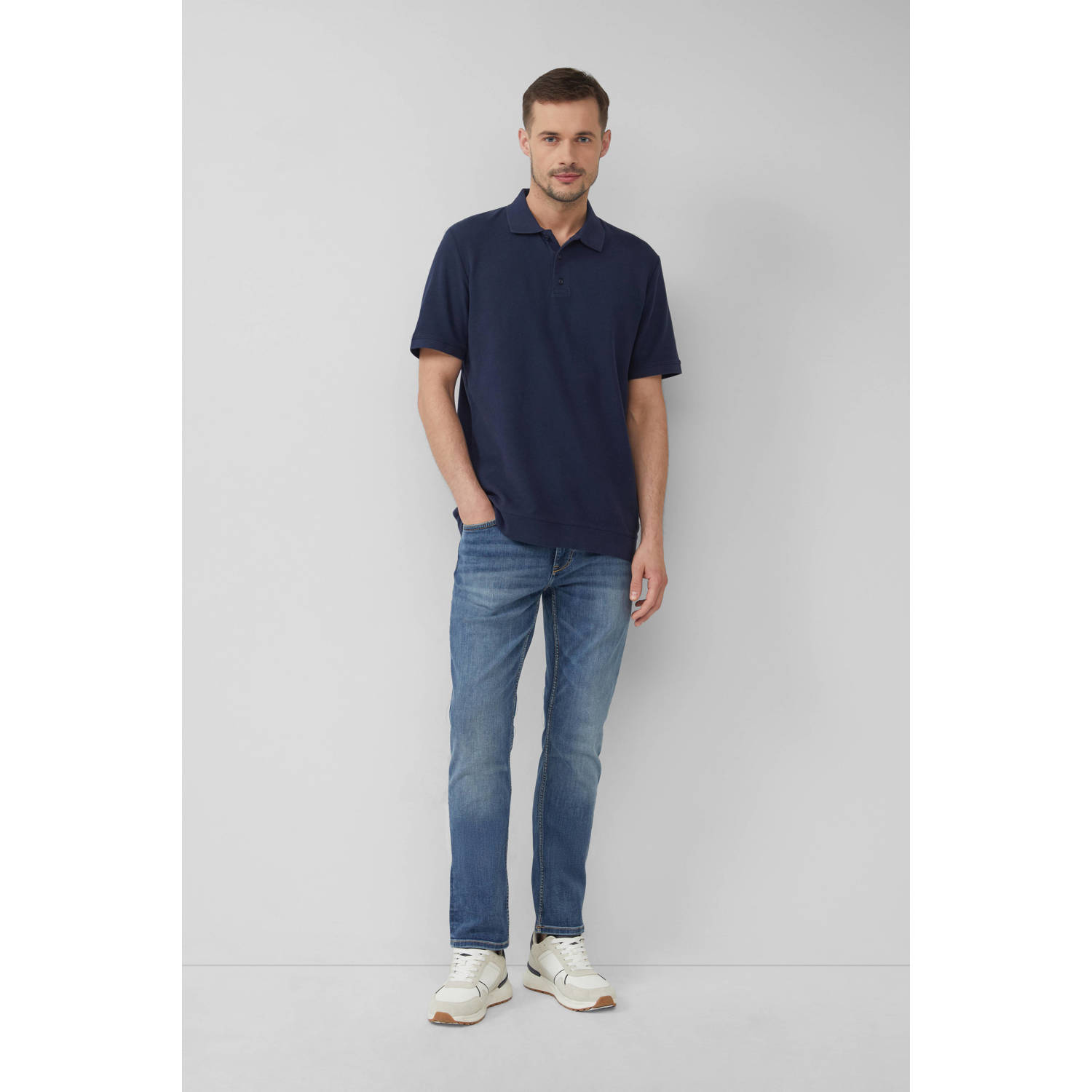 s.Oliver regular polo donkerblauw