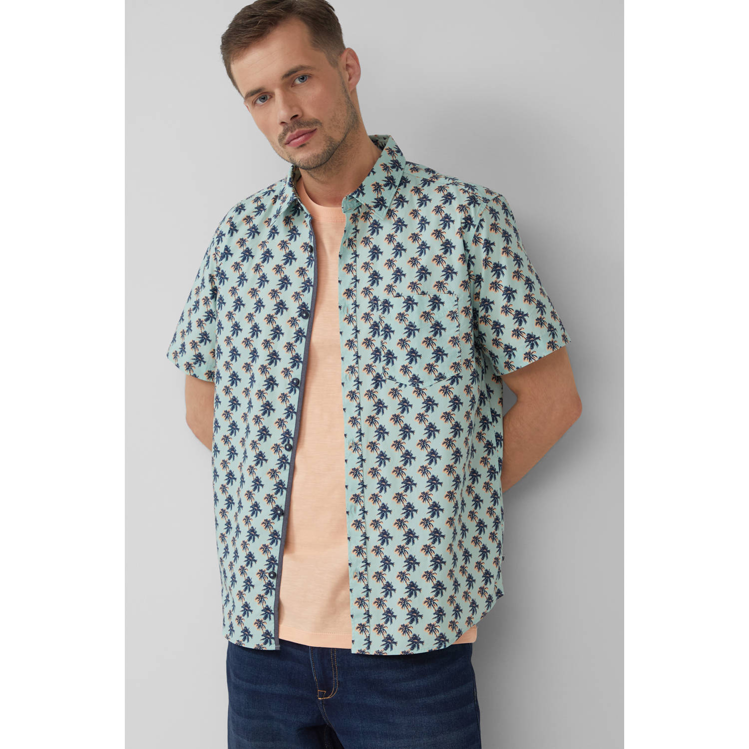 s.Oliver casual overhemd turquoise
