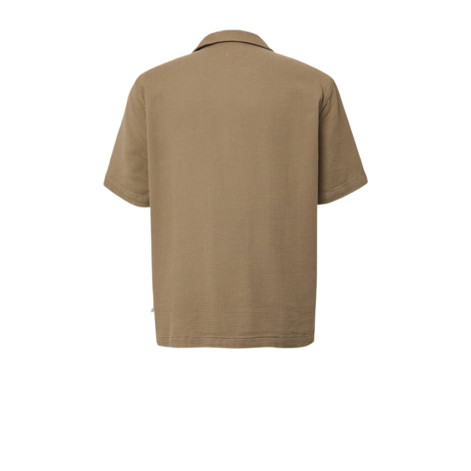 s.Oliver casual overhemd met textuur bruin