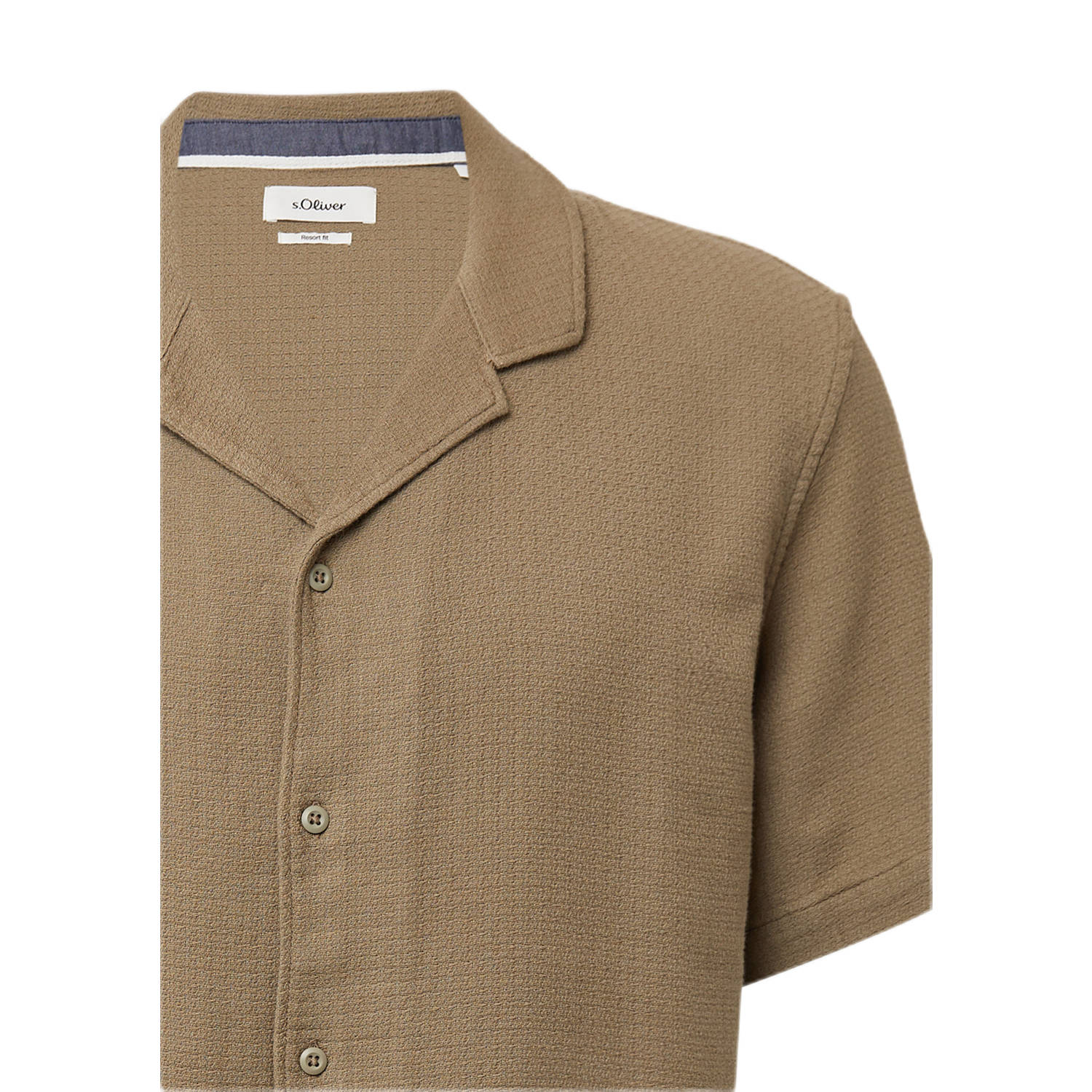 s.Oliver casual overhemd met textuur bruin
