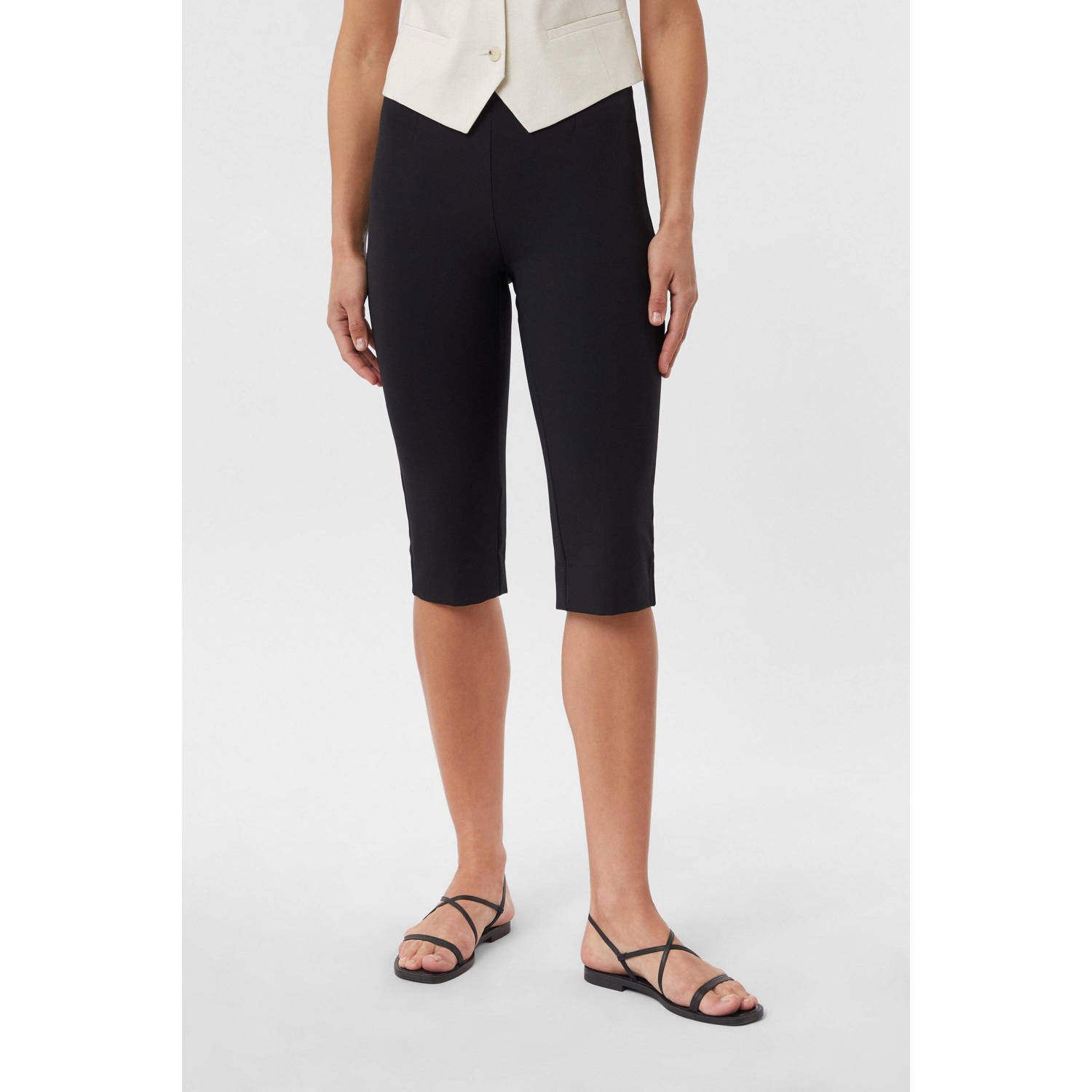 Comma skinny regular waist broek zwart