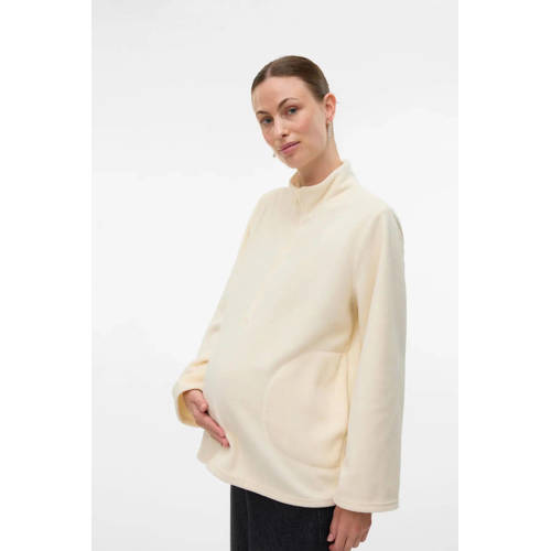 MAMALICIOUS fleece zwangerschaps- en voedings fleecetrui ecru afbeelding