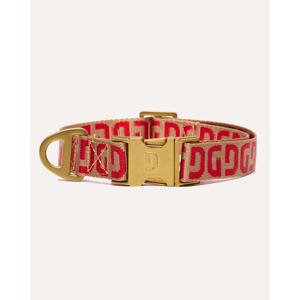 Honden halsband DG-COLLAR-MOCHA/RED-S
