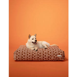 Hondenkussen RETRO-WAVE-BED-BROWN/BEIGE-XL (125X75X15 cm)