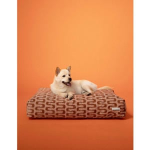 Hondenkussen RETRO-WAVE-BED-BROWN/BEIGE-M (85X55X15 cm)