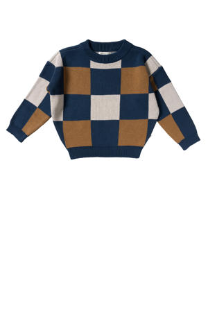 trui donkerblauw fijn gebreid
