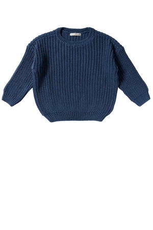 trui blauw grof gebreid
