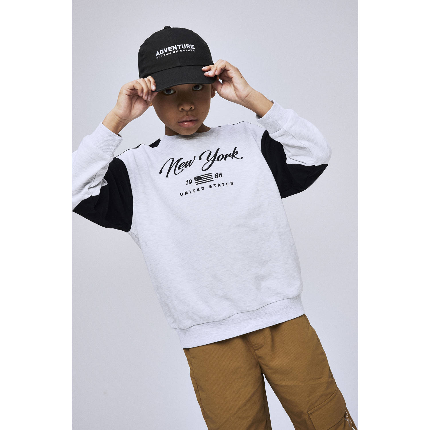 NAME IT KIDS sweater grijs melange