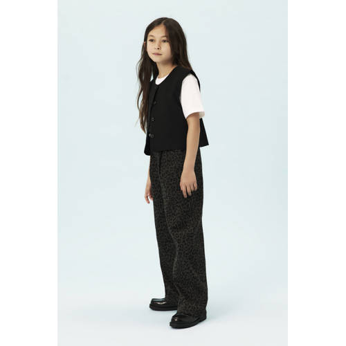 NAME IT KIDS wide leg casual broek donkerbruin afbeelding