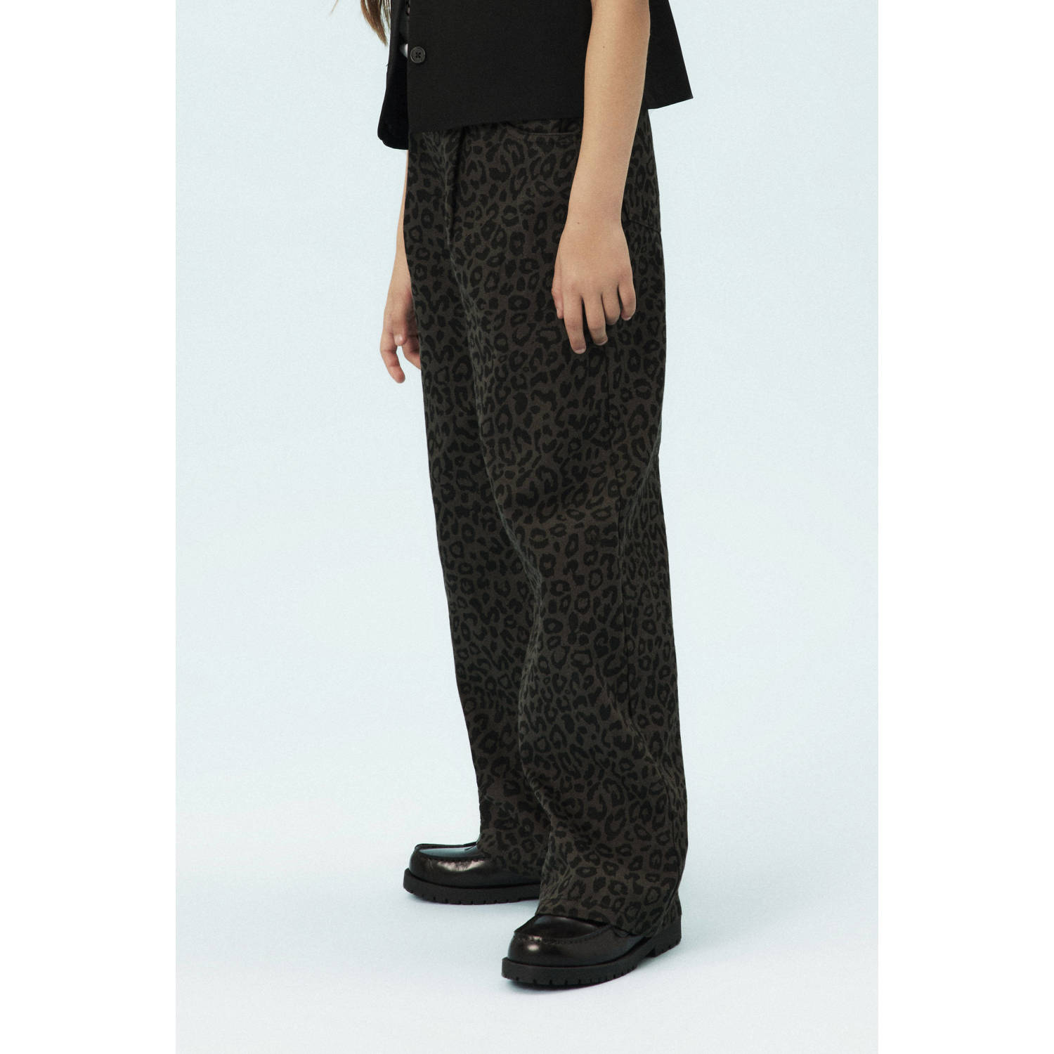 NAME IT KIDS wide leg casual broek donkerbruin