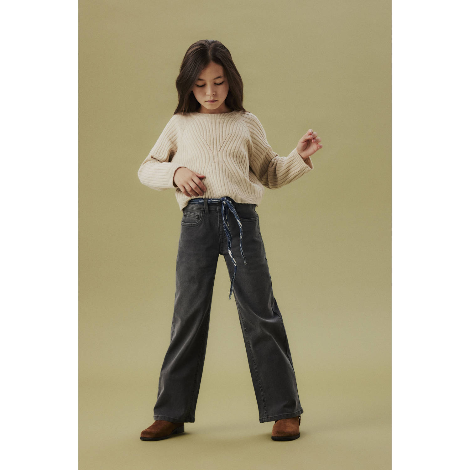 NAME IT KIDS wide leg jeans grey denim