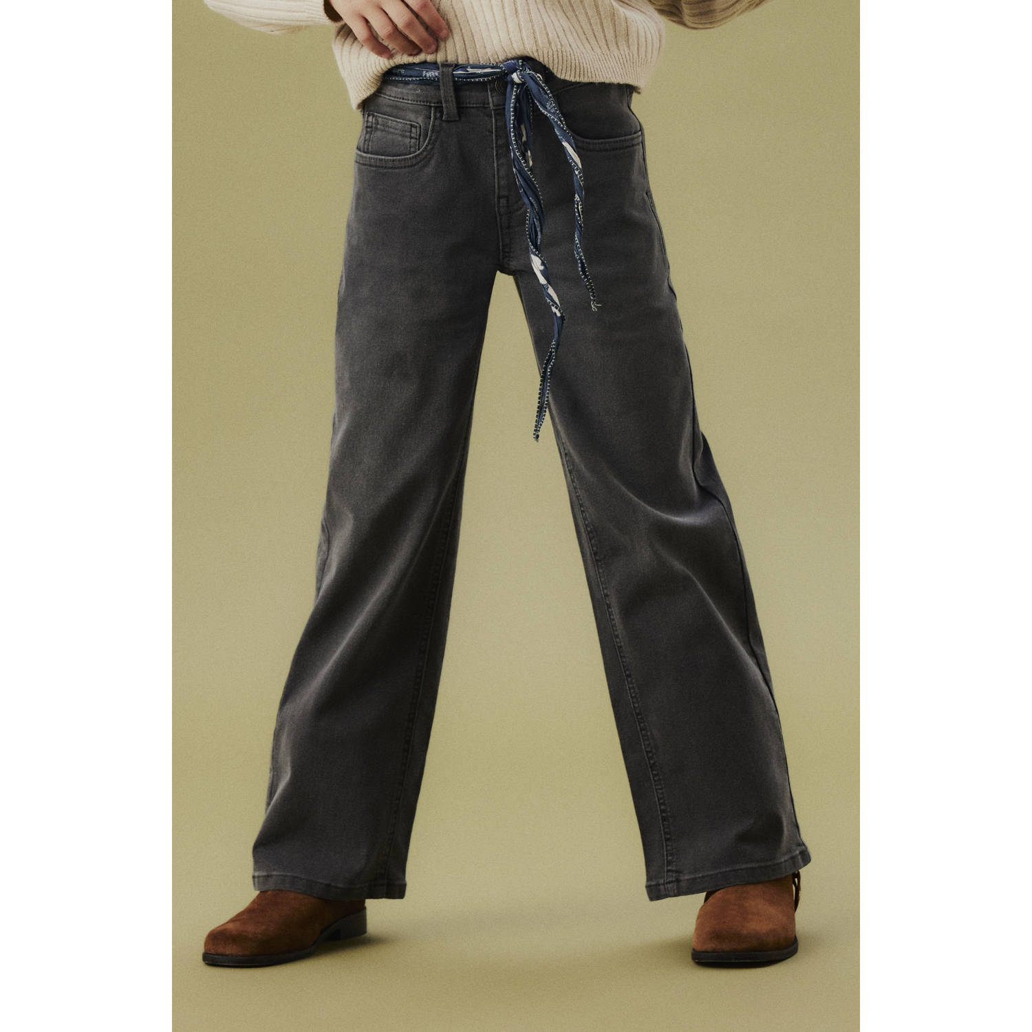 NAME IT KIDS wide leg jeans grey denim