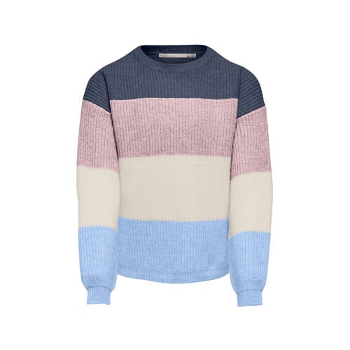KIDS ONLY GIRL trui gebreid blauw/roze/ecru afbeelding