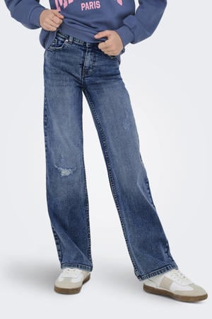 wide leg jeans medium blue denim